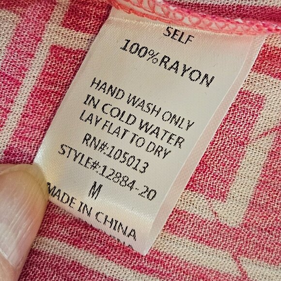 Soho Pink Moon Bay Top Medium Floral Embroidered Boho Artsy Pink Garden Girl - Picture 9 of 11